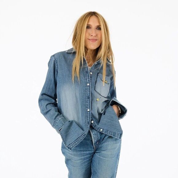 Kerri Rosenthal Mia Studio Shirt Top Long Sleeve Printed Artwork S NWD 285389 - Picture 3 of 16